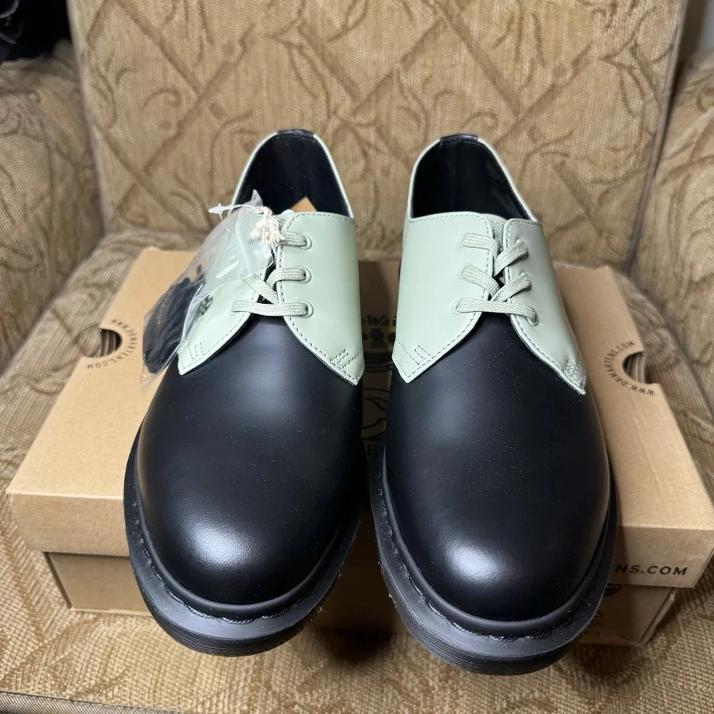 DR.‎ MARTENS 1461 CONCEPTS SIZE 8 AW004 BLACK GREEN  LEATHER DERBY SHOES